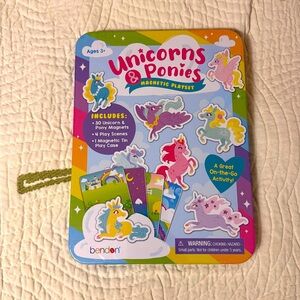 Unicorn and ponies magnetic play set